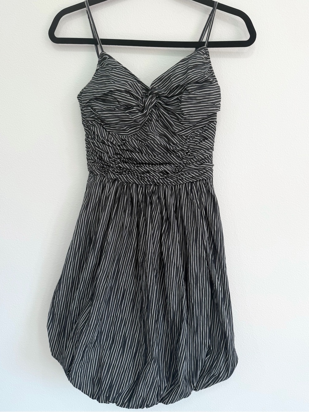 Tracy Reese New York Pinstripe Ruched Bubble Hem Dress Size 0